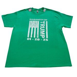 Rapid Dominance Mens X-Large Inauguration Trump Green White Graphic Tee T Shirt